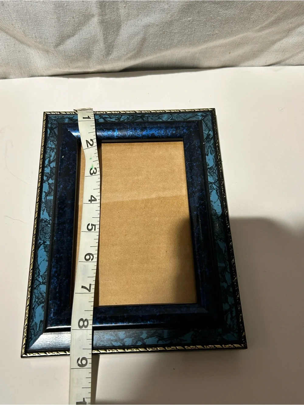 rectangular vintage-style tabletop picture Blue Marble Picture Frame - Unbranded